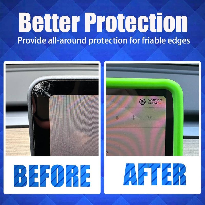 Yeapop 2Pcs Silicone Protector Frames of Screen and Rear View Mirror for Tesla Model 3 2017-2023 and Model Y 2019-Feb.2025. (Green) - Image 4
